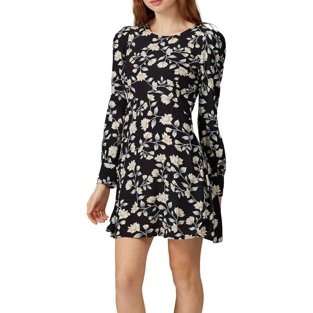 Flynn Skye Black Floral Lydia Mini Dress M